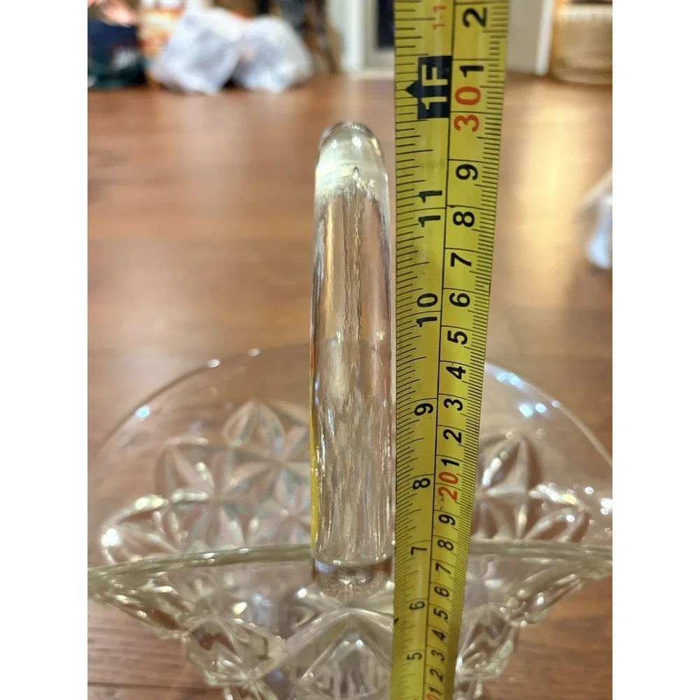 Tiffin Franciscan Glass Basket Williamsburg Pressed Clear Flower Arrangement